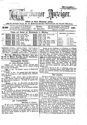 Würzburger Anzeiger (Neue Würzburger Zeitung) Montag 25. November 1867