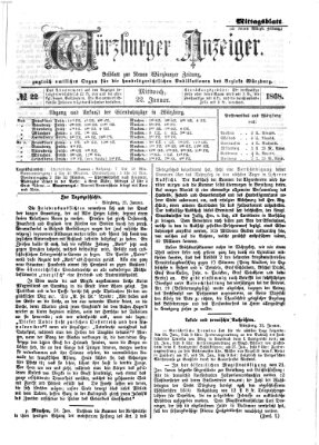 Würzburger Anzeiger (Neue Würzburger Zeitung) Mittwoch 22. Januar 1868