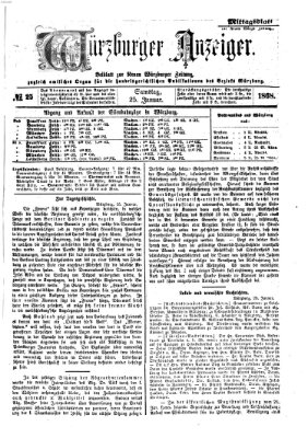 Würzburger Anzeiger (Neue Würzburger Zeitung) Samstag 25. Januar 1868