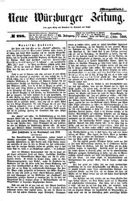 Neue Würzburger Zeitung Samstag 17. Oktober 1868