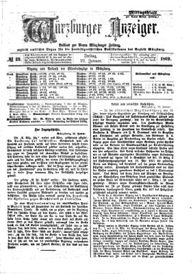 Würzburger Anzeiger (Neue Würzburger Zeitung) Freitag 22. Januar 1869