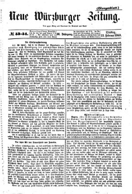 Neue Würzburger Zeitung Dienstag 23. Februar 1869