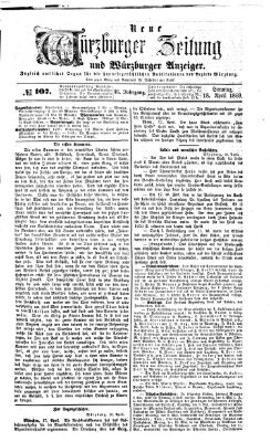 Neue Würzburger Zeitung und Würzburger Anzeiger (Neue Würzburger Zeitung) Sonntag 18. April 1869