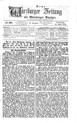 Neue Würzburger Zeitung Donnerstag 28. April 1870