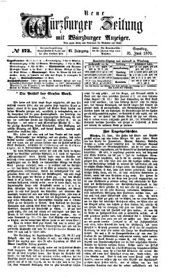 Neue Würzburger Zeitung Samstag 25. Juni 1870