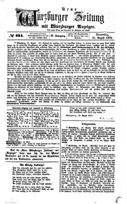 Neue Würzburger Zeitung Donnerstag 25. August 1870