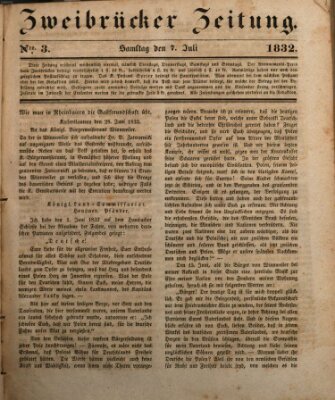 Zweibrücker Zeitung Samstag 7. Juli 1832
