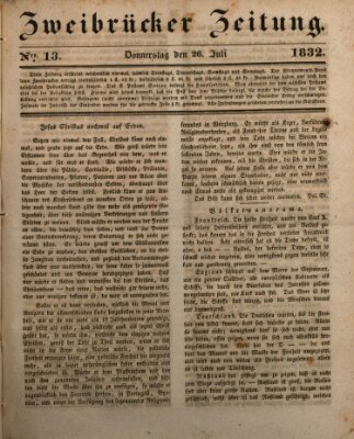 Zweibrücker Zeitung Donnerstag 26. Juli 1832