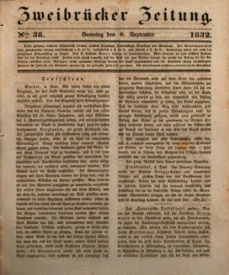 Zweibrücker Zeitung Samstag 8. September 1832