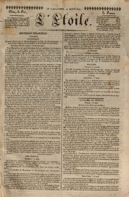 L' étoile Montag 21. August 1826