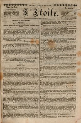 L' étoile Montag 28. August 1826