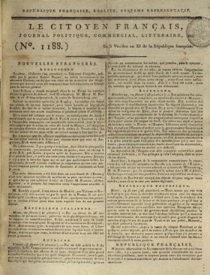 Le citoyen franc̜ais Dienstag 22. Februar 1803
