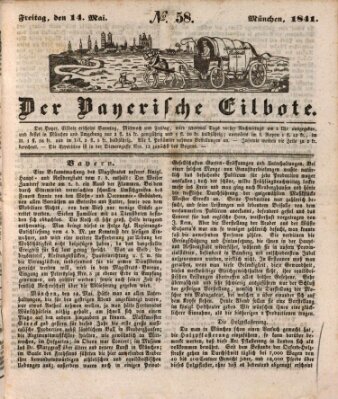 Baierscher Eilbote (Münchener Bote für Stadt und Land) Freitag 14. Mai 1841
