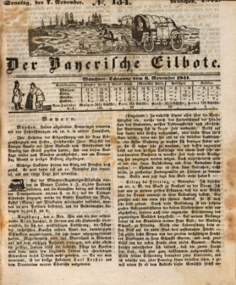 Baierscher Eilbote (Münchener Bote für Stadt und Land) Sonntag 7. November 1841