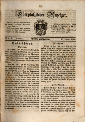 Oberpfälzer Anzeiger Dienstag 21. Januar 1845