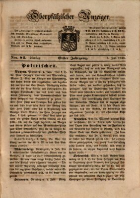 Oberpfälzer Anzeiger Dienstag 8. Juli 1845