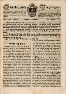 Oberpfälzer Anzeiger Dienstag 23. September 1845