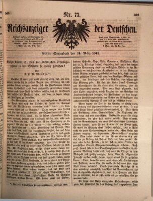 Reichsanzeiger der Deutschen (Allgemeiner Anzeiger der Deutschen) Samstag 24. März 1849