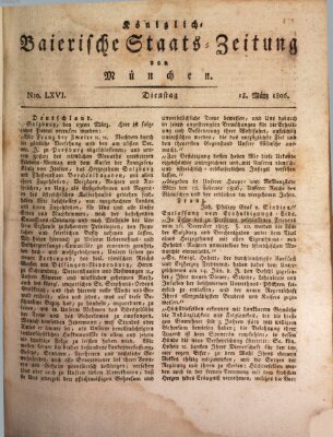 Königlich-Baierische Staats-Zeitung von München (Süddeutsche Presse) Dienstag 18. März 1806