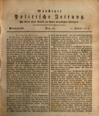 Münchener politische Zeitung (Süddeutsche Presse) Samstag 31. Januar 1807