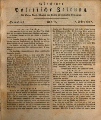 Münchener politische Zeitung (Süddeutsche Presse) Samstag 7. März 1807