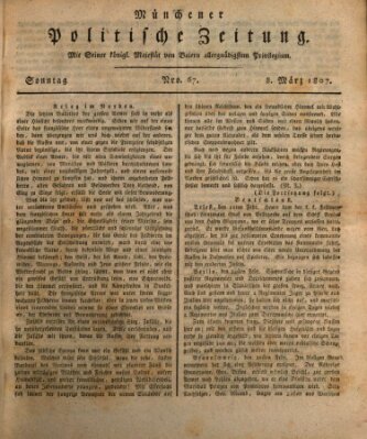 Münchener politische Zeitung (Süddeutsche Presse) Sonntag 8. März 1807