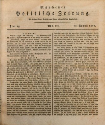 Münchener politische Zeitung (Süddeutsche Presse) Freitag 28. August 1807