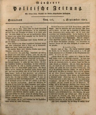 Münchener politische Zeitung (Süddeutsche Presse) Samstag 5. September 1807