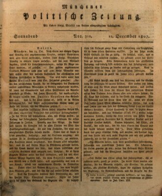 Münchener politische Zeitung (Süddeutsche Presse) Samstag 12. Dezember 1807