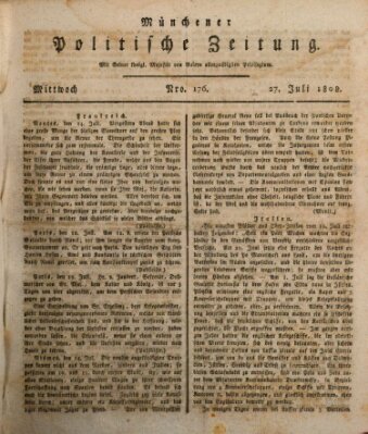 Münchener politische Zeitung (Süddeutsche Presse) Mittwoch 27. Juli 1808