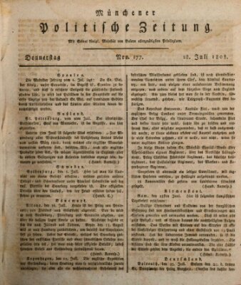 Münchener politische Zeitung (Süddeutsche Presse) Donnerstag 28. Juli 1808