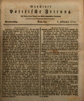 Münchener politische Zeitung (Süddeutsche Presse) Donnerstag 6. Oktober 1808