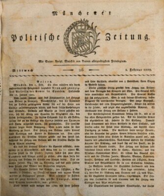 Münchener politische Zeitung (Süddeutsche Presse) Mittwoch 1. Februar 1809