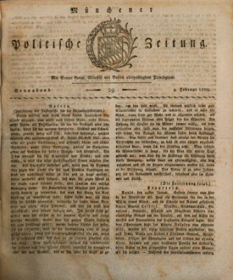 Münchener politische Zeitung (Süddeutsche Presse) Samstag 4. Februar 1809