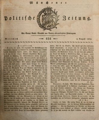 Münchener politische Zeitung (Süddeutsche Presse) Mittwoch 9. August 1809