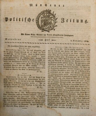 Münchener politische Zeitung (Süddeutsche Presse) Samstag 4. November 1809