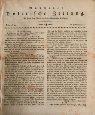 Münchener politische Zeitung (Süddeutsche Presse) Dienstag 20. Februar 1810
