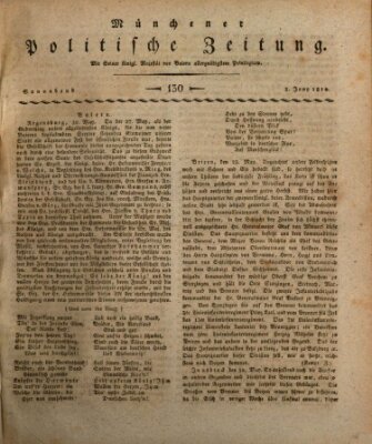 Münchener politische Zeitung (Süddeutsche Presse) Samstag 2. Juni 1810