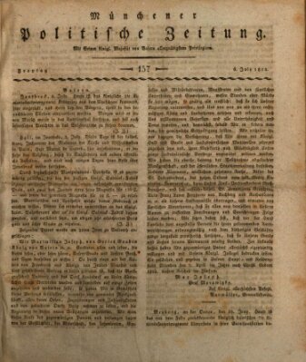 Münchener politische Zeitung (Süddeutsche Presse) Freitag 6. Juli 1810