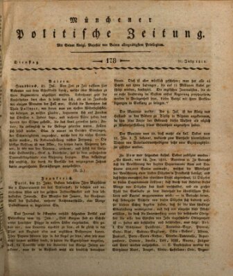 Münchener politische Zeitung (Süddeutsche Presse) Dienstag 31. Juli 1810
