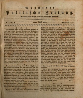 Münchener politische Zeitung (Süddeutsche Presse) Mittwoch 29. August 1810