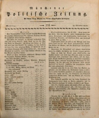 Münchener politische Zeitung (Süddeutsche Presse) Montag 29. Oktober 1810