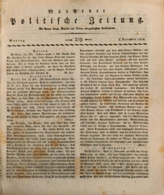Münchener politische Zeitung (Süddeutsche Presse) Montag 5. November 1810