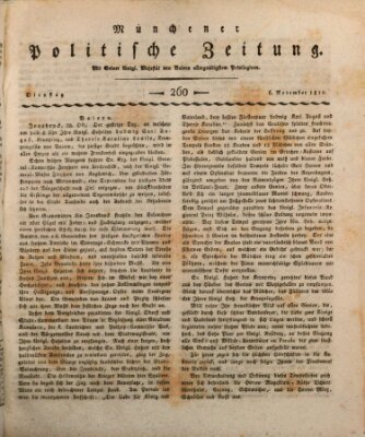Münchener politische Zeitung (Süddeutsche Presse) Dienstag 6. November 1810