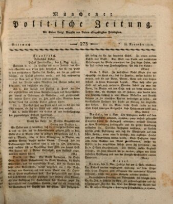 Münchener politische Zeitung (Süddeutsche Presse) Mittwoch 21. November 1810