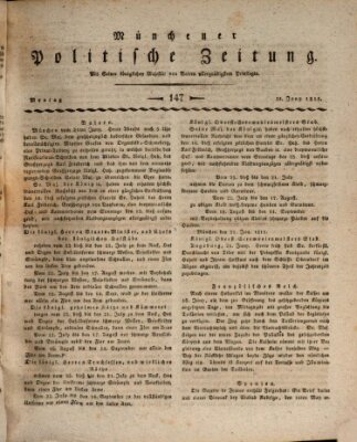Münchener politische Zeitung (Süddeutsche Presse) Montag 24. Juni 1811