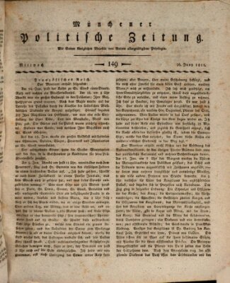 Münchener politische Zeitung (Süddeutsche Presse) Mittwoch 26. Juni 1811