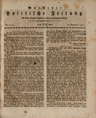 Münchener politische Zeitung (Süddeutsche Presse) Montag 25. November 1811