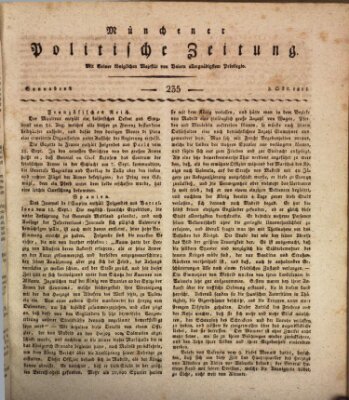 Münchener politische Zeitung (Süddeutsche Presse) Samstag 3. Oktober 1812