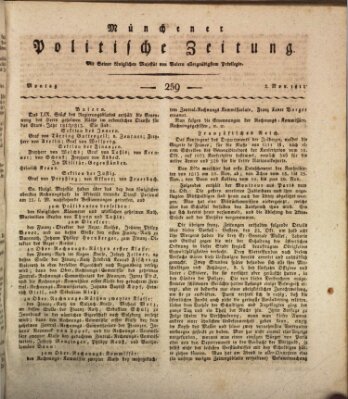 Münchener politische Zeitung (Süddeutsche Presse) Montag 2. November 1812